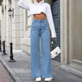 Ready stock - 20755#  cross-border e-commerce women's fashion european and american ins style new autumn/winter double waistband wide leg straight pants