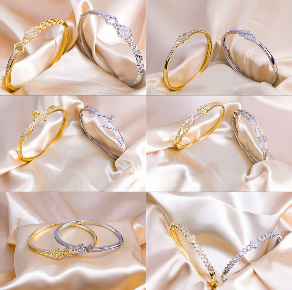 Hand jewelry for women, niche design, hot-selling bracelets, high-end minimalist inlaid versatile elegant bangles, new design jewelry
