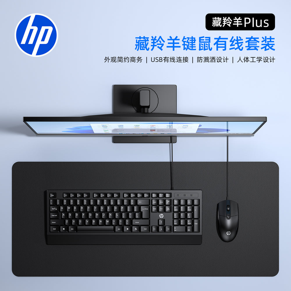 Hp/hp tibetan antelope plus keyboard and mouse set wired business office computer notebook neutralusb