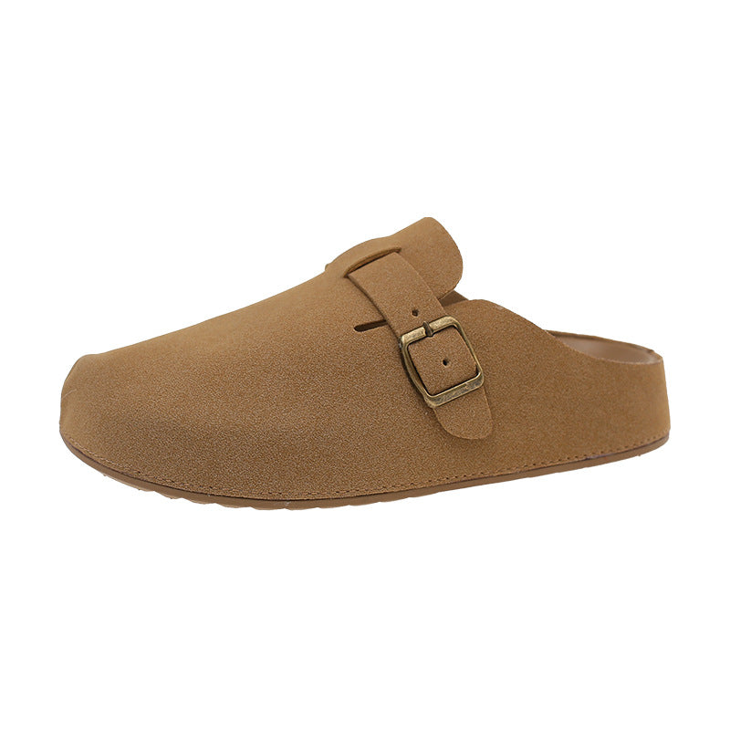 New arrivaloutwearthick sole birkenstock shoes slip-on toe cap lazy slippers women's shoes soft bottomjapanese styleeasiest for match shoes