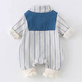 Spring autum baby khaki stripesk-style infant baby spring clothes long sleeves onesie rompers outing clothes