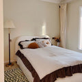 Cashmere fabric bed accessible luxury master bedroom double bed small apartment modern casual princess bed scandinavian style grids soft bed