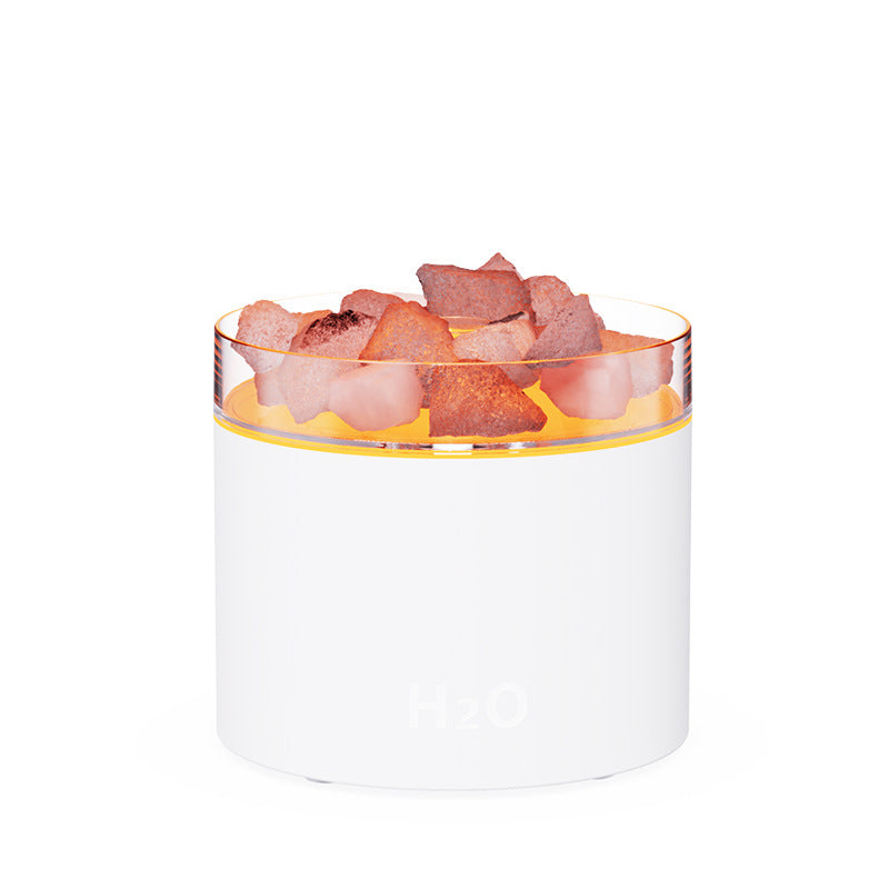 Creative salt stone aroma diffuser - add essential oils, home desktop ambient night light, office desk humidifier