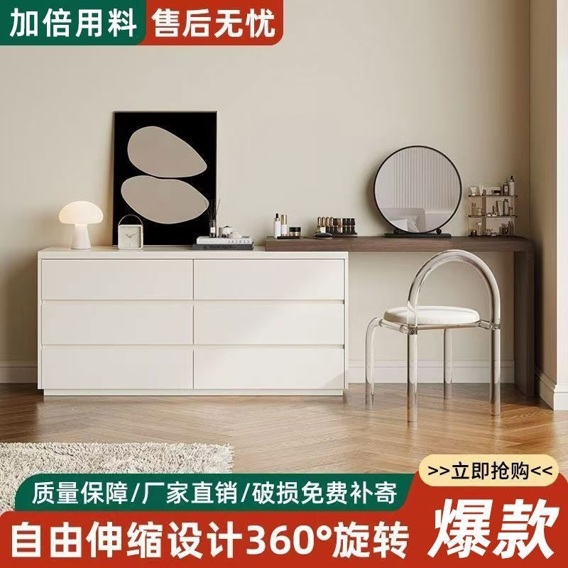 Solid wood dressing table cream style chest of drawers for home bedroom modern casualnew arrival dressing table all-in-one dressing table