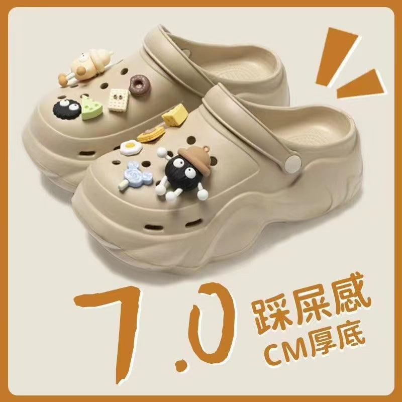 Women's clogs summer outdoor wear 2026 new eva beach seaside non-slip anti-odor thick sole height increasing sandals