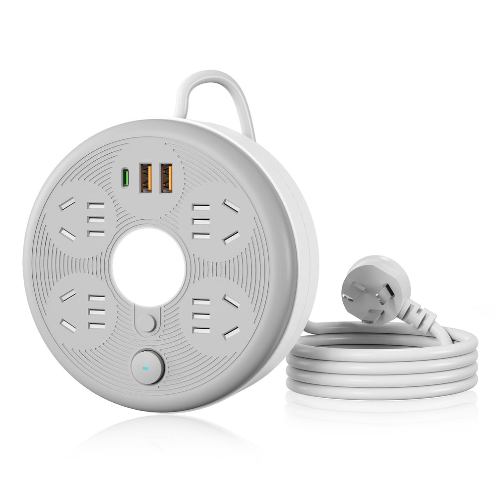 Round retractable socket multi-functional telescopic power strip dormitory power strip usb power strip for home power strip long line