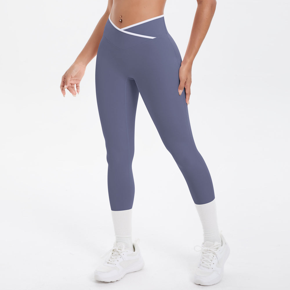new color block criss-cross fitted brushed high-stretch yoga set - 5-piece running, fitness, and breathable training outfit