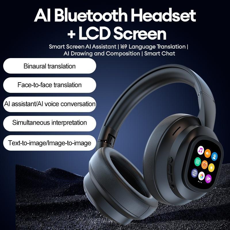 new x1 pro smart ai headset: touchscreen bluetooth sports translator with neckband and noise cancellation