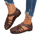 2026 summer new arrivals: woven round-toe breathable hollow-out retro sandals - comfortable, lightweight roman style women's footwear for cross-border e-commerce
