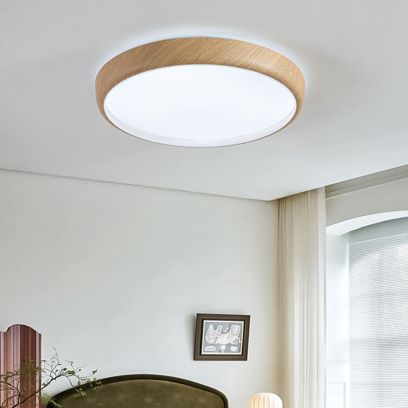 Walnut pattern bedroom ceiling light Nordic style ultra-thin living room light simple study eye protection room lighting minimalist