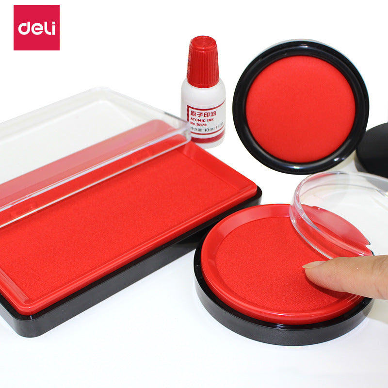 Deli printing pad quick drying financial seal box printing pad large printing pad replenishment solution + liquid filling printing pad oil wholesale