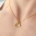 New arrival cross-border style cut out basketball sports necklace 26 initial letters inlaid with diamonds pendant clavicle chain women's jewelry