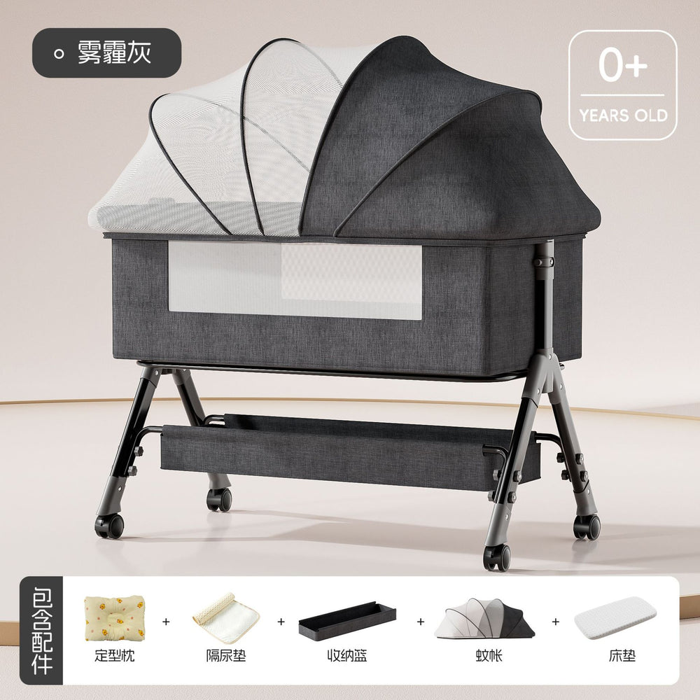 Baby crib - portable, foldable, multi-functional bassinet - convertible to full-sized bed for newborns