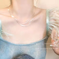 Multi-layered tassel snake bone chain jewelry metal necklace for women french cold style necklace accessible luxury accessories clavicle