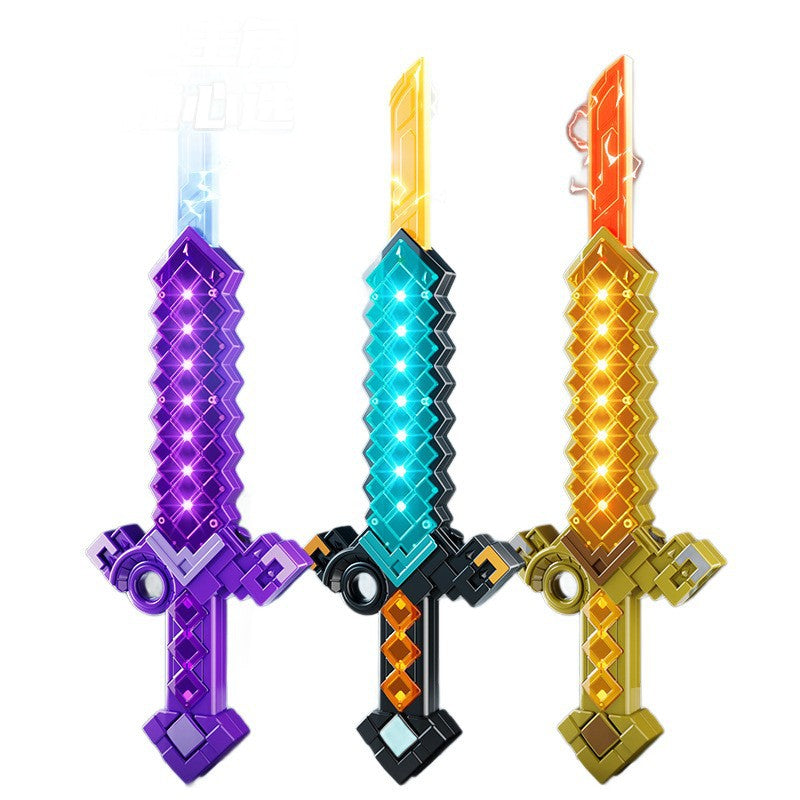 My diamond sword world laser sword pixel weapon minecraft kids boys light-up night light toy - wholesale from manufacturer