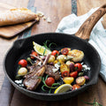 Household frying pan medical stone non-stick pan stripespan flat bottom pan oil-free cooking pot in stock wholesale induction cooker