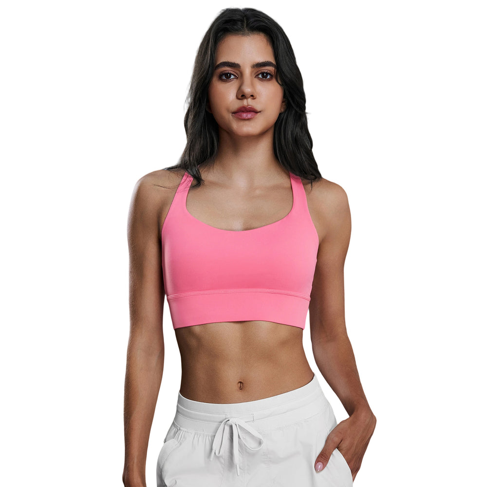 new arrival fitness sports intimates women's high-strength cross back bubble wrap push-up sports bra s2010