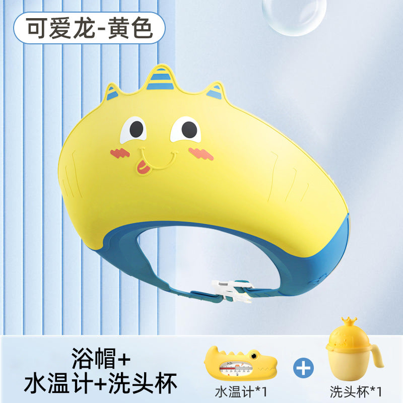 Baby hair washing headgear - eye & ear protection, soft silicone shampoo cap for infants and toddlers, waterproof bathing and shampooing cap for children