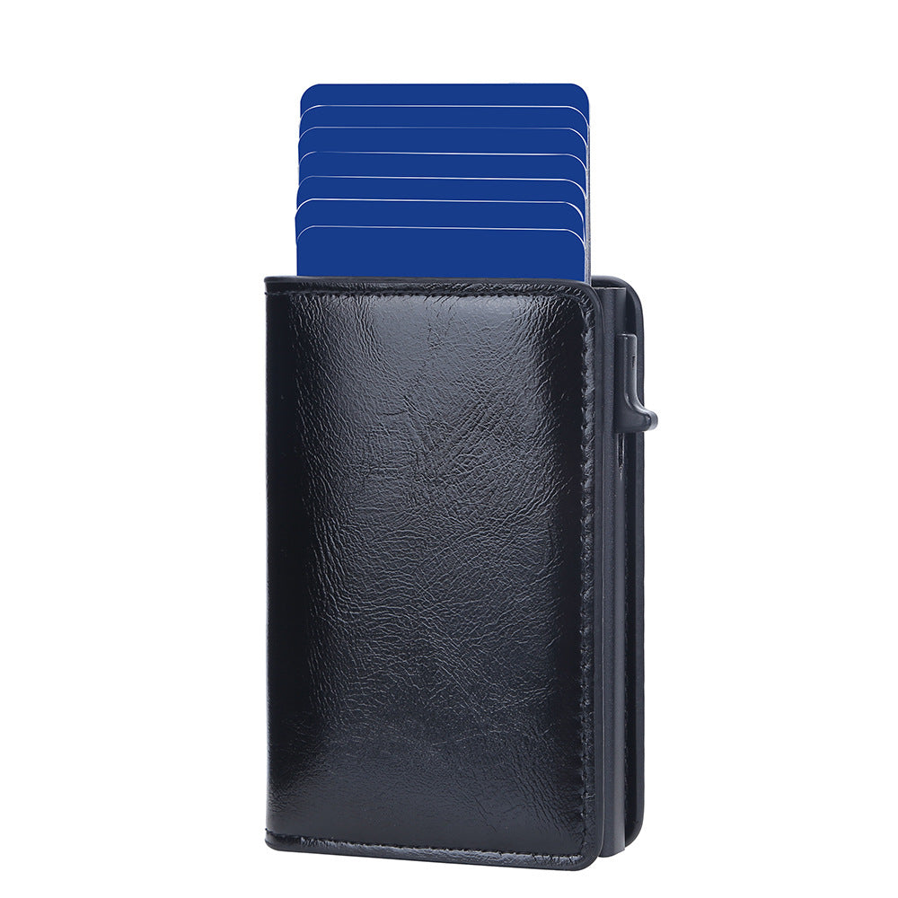Baellerry's new men's card bag, European and American multi-card space side push aluminum box card cover, anti-theft brush, small card clip wholesale