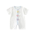 Summer lightweight baby romper - newborn bodysuit for boys and girls - short sleeve onesie for crawling and everyday wear