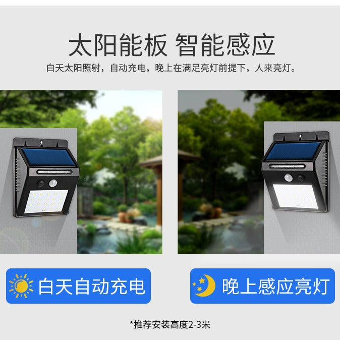 Solar powered outdoor wall light - waterproof, high-power, ultra-bright - ideal for rural homes, entryways, and gardens - motion sensor