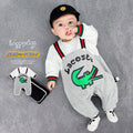Newborn baby boy romper - spring/autumn cartoon two-piece style - fashionable pullover crawling suit