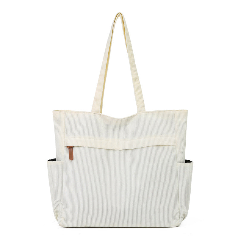 Corduroy large capacity women's bag new arrivalfashioneasiest for matchsatchel bag work clothing bag casual shoulder bag tote bag