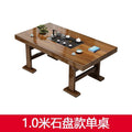 Solid wood large board tea table and chair combination, one table and five chairs, new chinoiserie office coffee table, for home living room casual tea making table