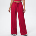 New arrival brushed yoga pants loosecasual drape wide leg flap pocket pants elastic drawstring running fitness sports pants