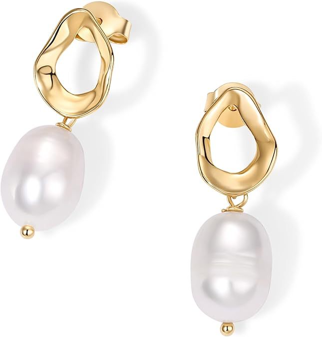 European and american new fashion teardrop earrings, minimalist o-ring pearl hoop earrings, sweet earrings, japanese and korean wholesale, letter design