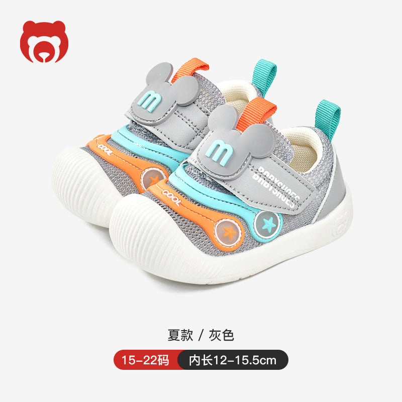 Baby sandals for boys, summer first walker shoes, 0-1-2 years old infant anti-slip soft sole mesh shoes for babies and toddlers, baby girl shoes