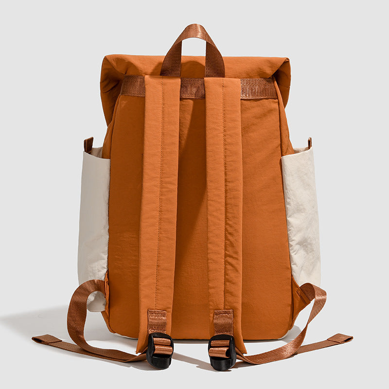 New fashion contrasting color Korean version backpack travel lightweight large capacity backpack trend junior high school college student schoolbag