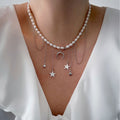 Pearl sweater chain wholesale fashion cross-border sense of design tassel necklace women's star moon light luxury choker necklace