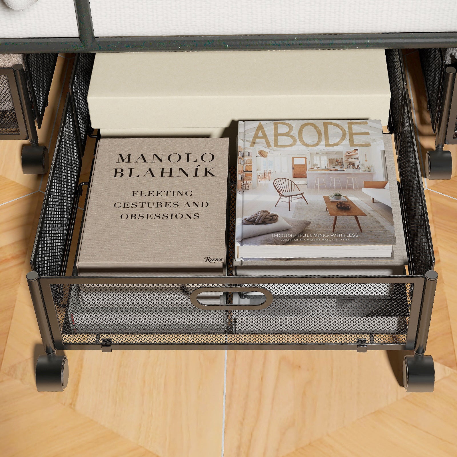 Cross-border  Under-bed Shelf Bedroom Under-bed Storage Rack Pull-out Wheel Clothing Organizer Storage Box