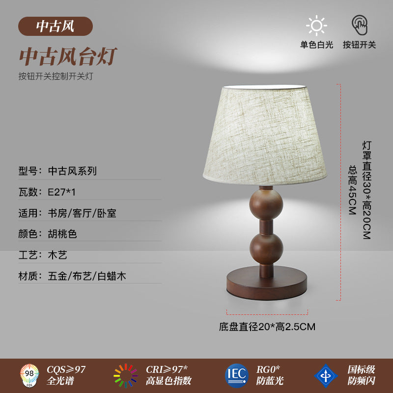 [Strict selection] American retro desk lamp bedside lamp antique master bedroom atmosphere high-end ash wood Chinese study