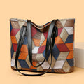 New fashionable textured patchwork shoulder bag, large capacity tote bag, versatile handbag, mom bag, commuter bag, women's bag