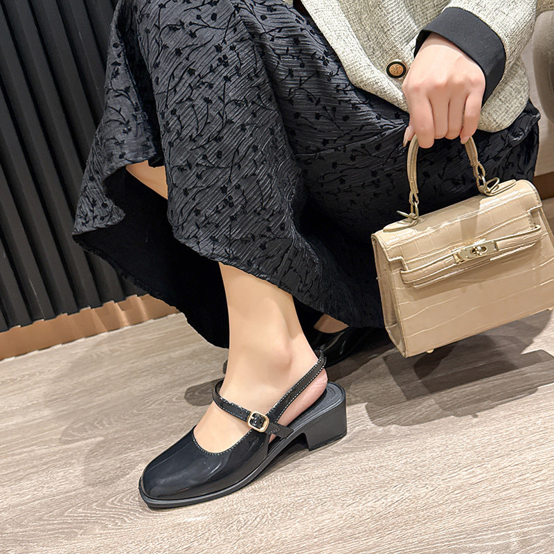 Southeast asia new arrivalfashioneasiest for match mary jane shoes toe sandals high heels women retroflatsflats women's medium heels