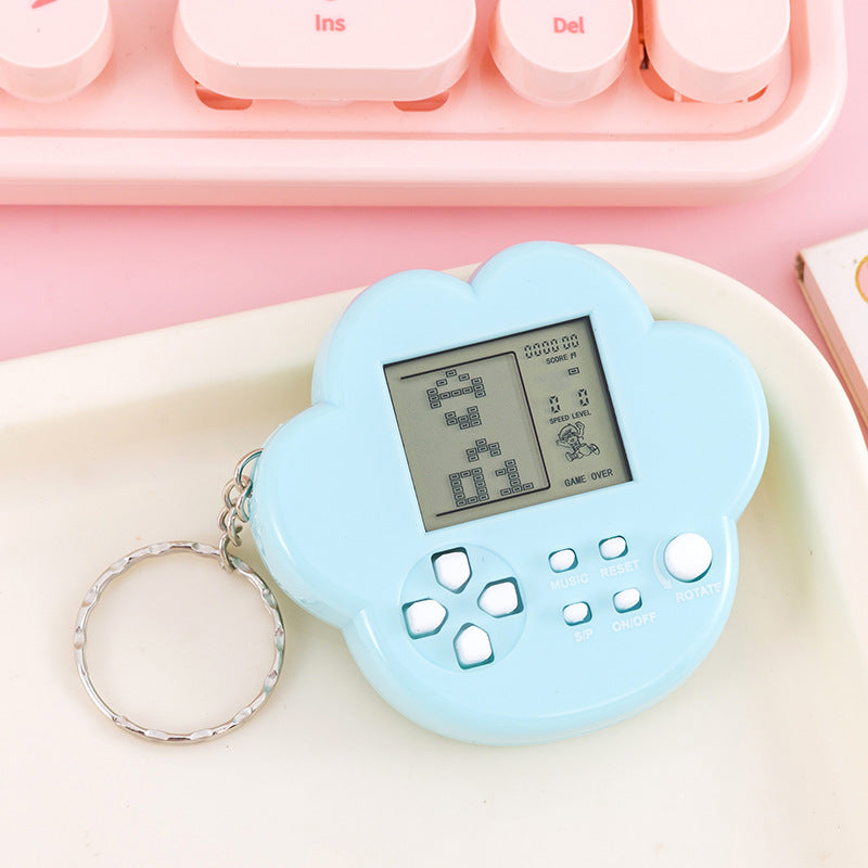 mini handheld game console keychain - tetris electronic game console - handheld console - schoolbag creative ornament