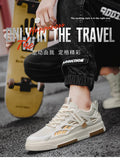Men's spring breathable anti-odor mesh sneakers - trendy, versatile casual skate shoes for students - soft sole white sneakers