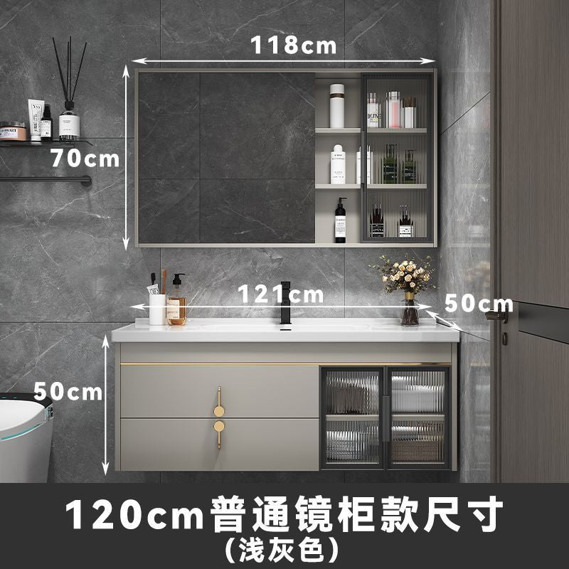 陶瓷一体盆浴室柜组合现代轻奢小户型洗手池洗脸盆卫生间洗漱台柜