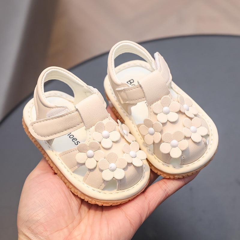 New girls' sandals, infant first walker shoes, korean style 01 baby girl shoes, summer closed-toe shoes, cute princess toddler shoes