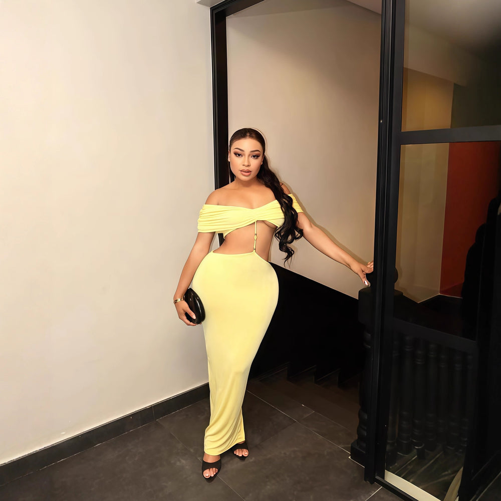 European and american cross-border women's fashion:  autumn new arrival - solid color sleeveless off-the-shoulder bandeau sexy bodycon mini dress