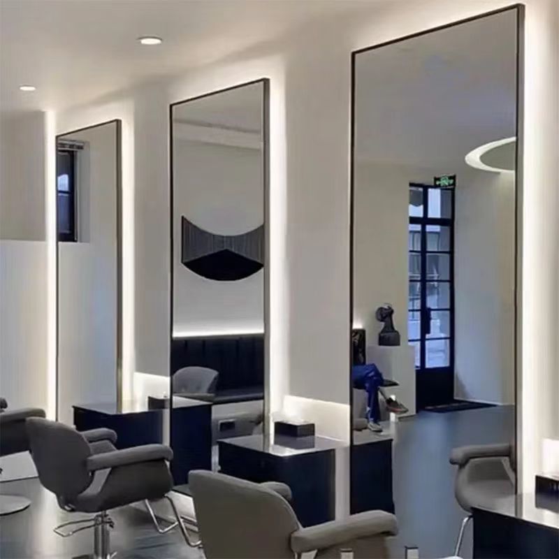 Hairdressing shop popular mirror wall-mounted hairdressing mirror table single-sided light mirror wall-mounted hair salon led mirror special smart