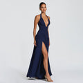 Amazon fashion style new arrivalelegant slit dress eleganthalter silmsexybacklessdress