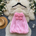French-style 3d floral bandeau satin camisole - women's summer high-end music festival outfit top
