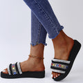 Ethnic style fashion slippers for women 2025 summernew arrivalplus sizesequin pearl toe sandals and flip-flops for beach