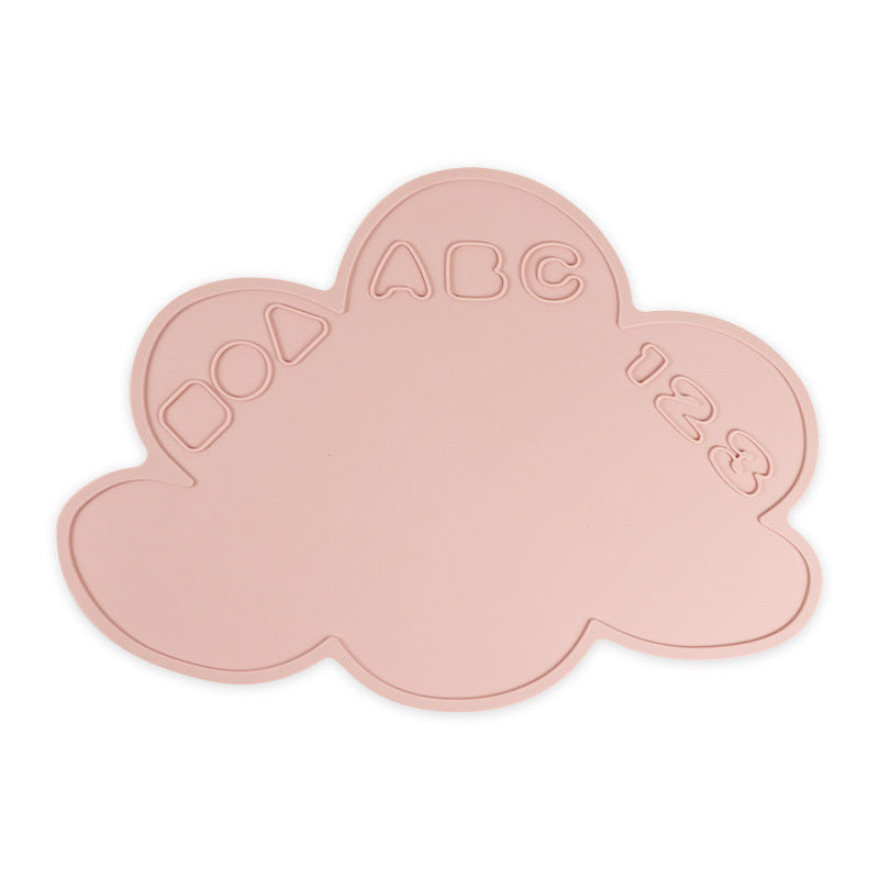 Children's cloud silicone placemat, infant and toddler learn to eat, thermal insulation mat, table mat, waterproof and non-slip mat, baby artifact