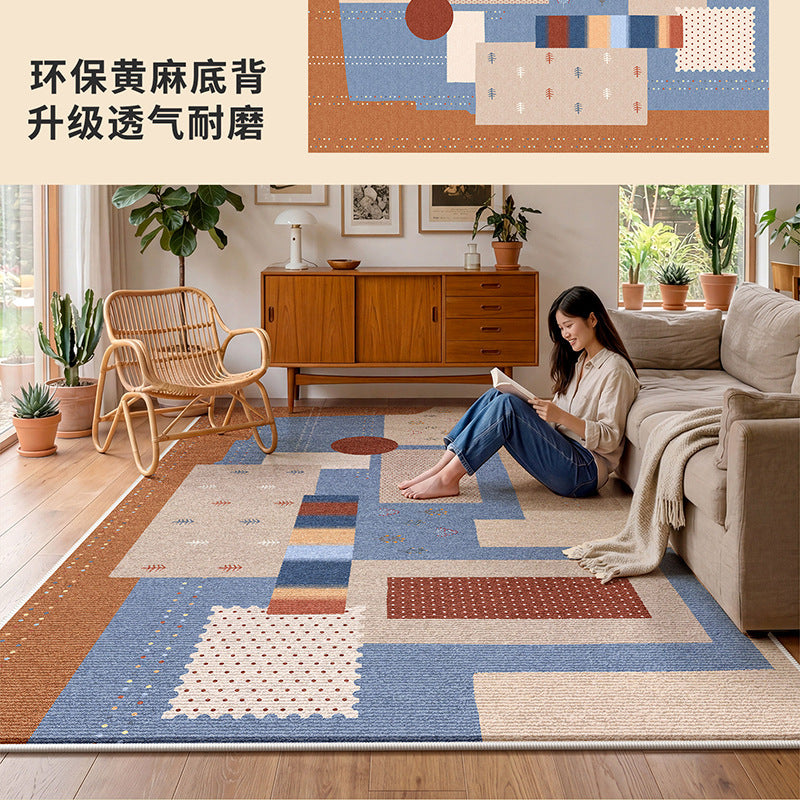 Carpet living room bauhaus blue new arrival dopamine jute coffee table thickened soundproof floor mat bedroom bedside mat