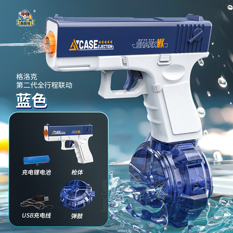 new arrival: fully automatic second-generation electric glock water gun with lights - outdoor toy for boys and girls