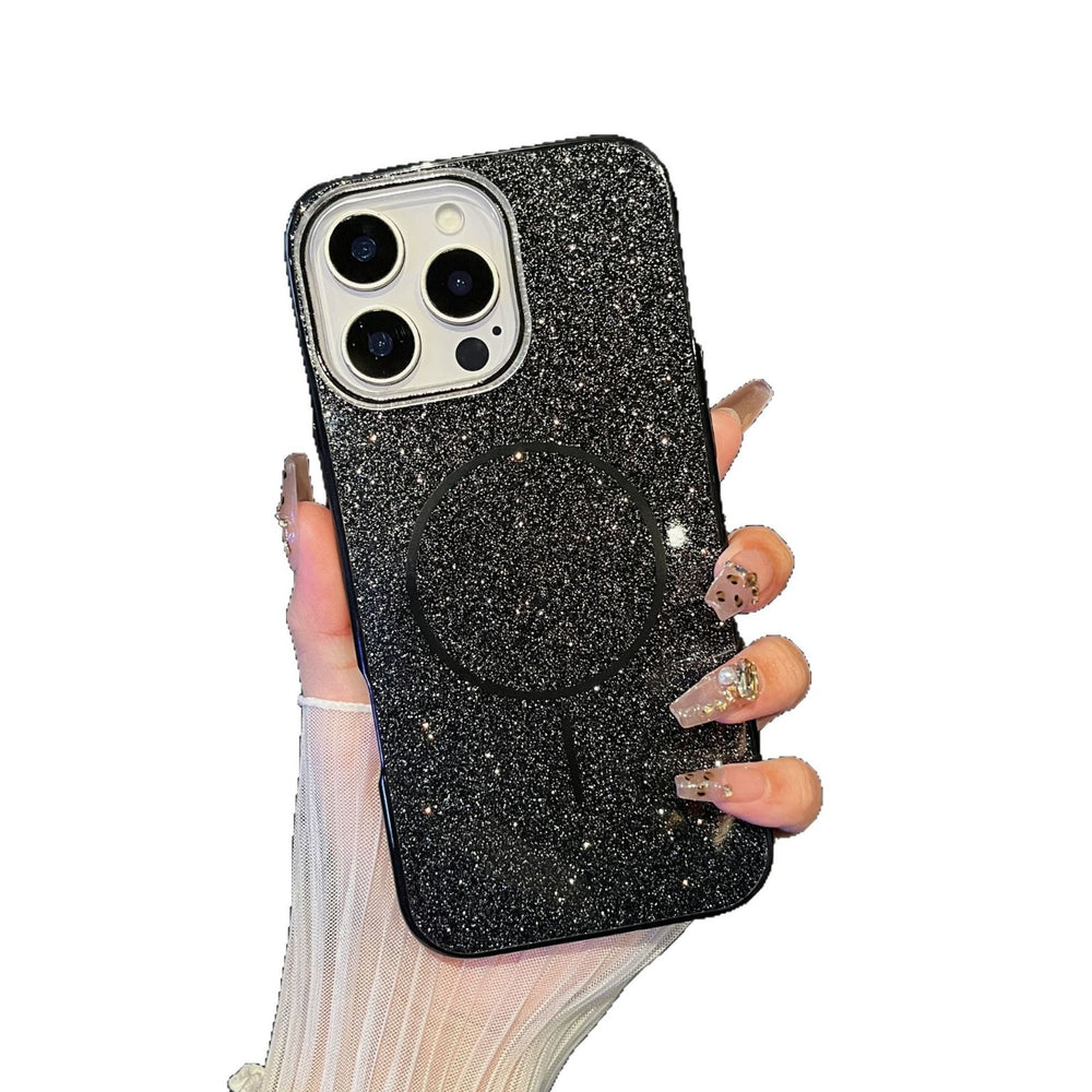 Custom high-value imd glitter luxury fashion magnetic solid color minimalist phone case for apple 16/15/14